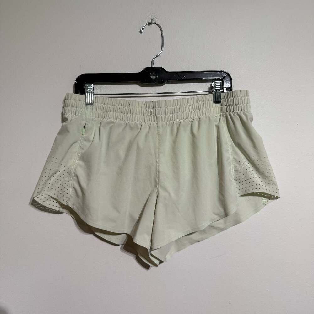 Athleta Light Green Runnings Shorts, 3" inseam, L/XL